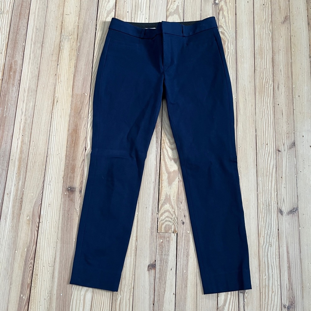 Banana Republic Sloan Navy Blue Slim Fit Dress Pant Women 4 Professional Stretch